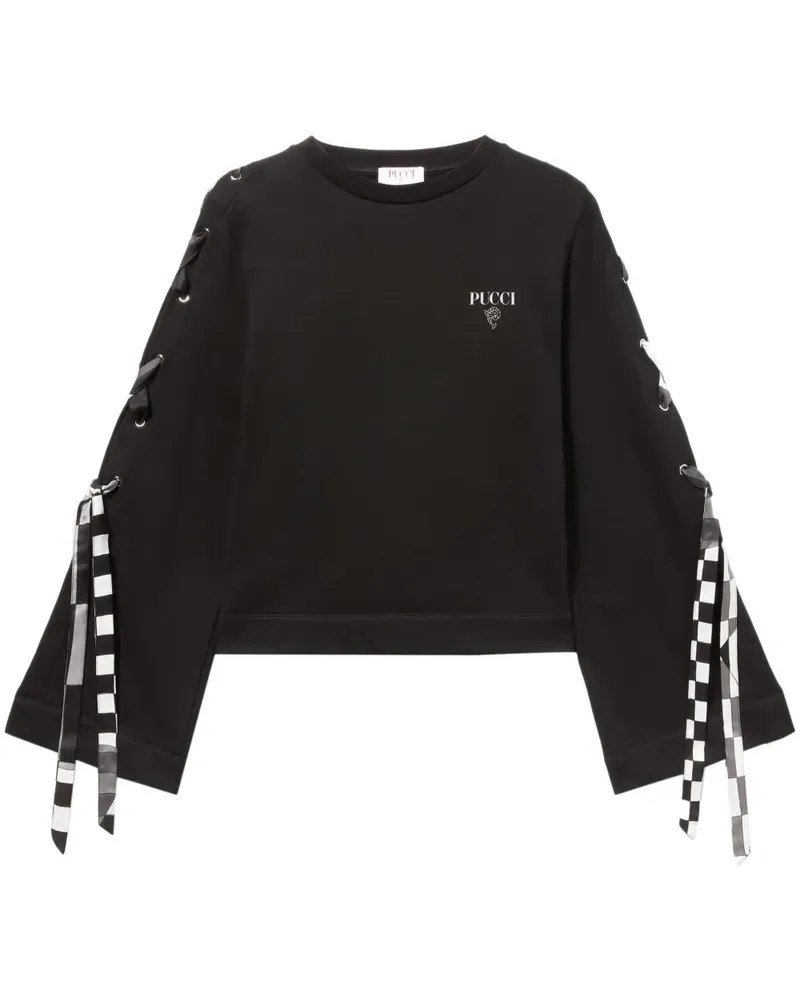 Emilio Pucci Sweatshirt mit Spitze - Schwarz Schwarz