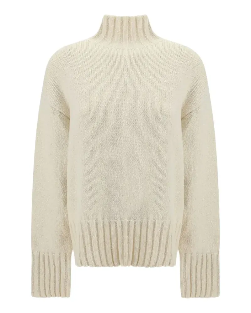 Jil Sander Gerippter Strickpullover - Weiß Weiß