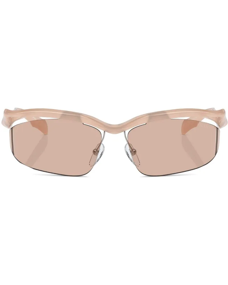 Prada Prada PR A25S Sonnenbrille mit geometrischem Gestell - Nude Nude
