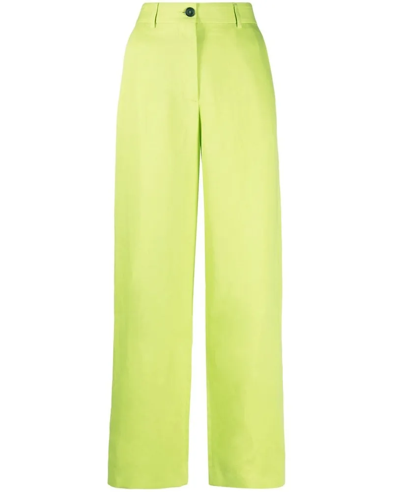 MSGM High-Waist-Hose mit weitem Bein - Grün Grün