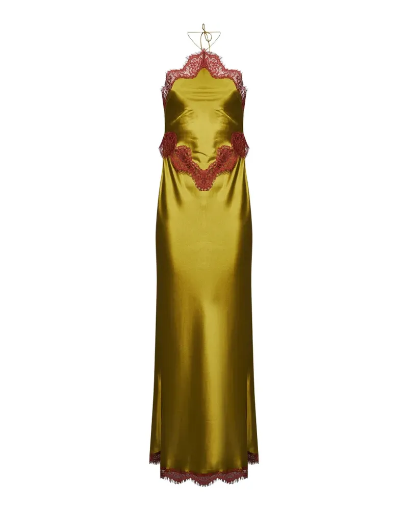 Retrofête Everly lace-trimmed halterneck maxi dress - Grün Grün