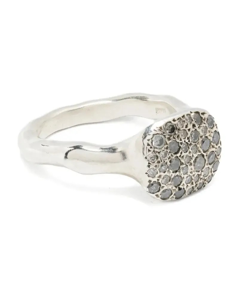 Rosa Maria Ring aus Sterlingsilber mit Diamant und Rauchquarz Silber