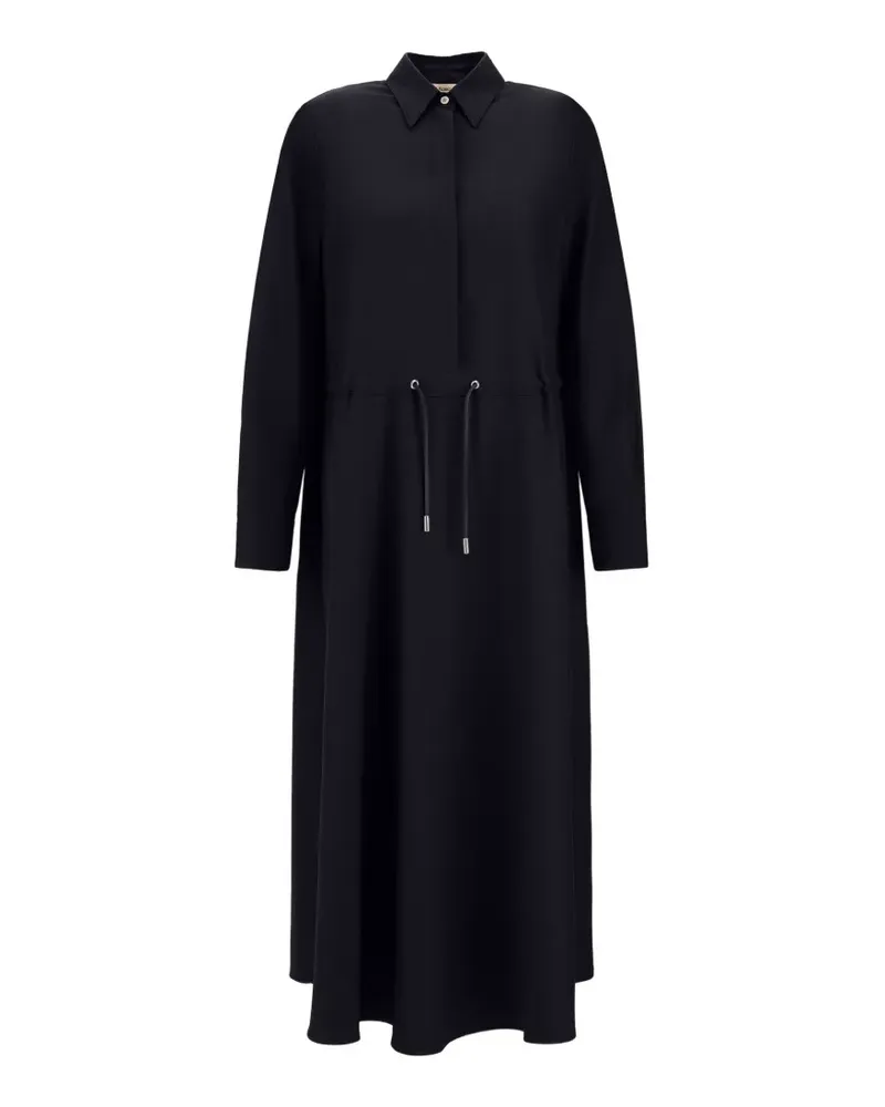 Herno Gabardine-Maxikleid mit Kordelzug - Blau Blau