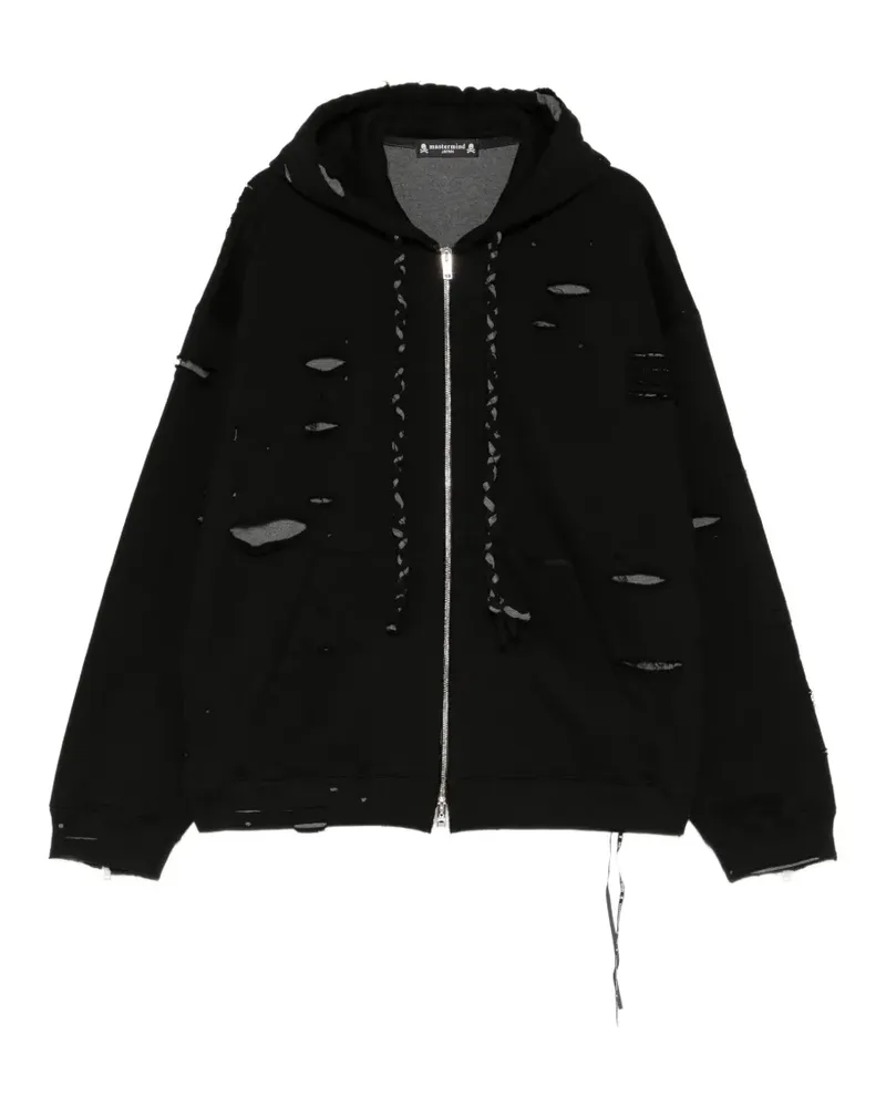 Mastermind Japan Kapuzenjacke im Distressed-Look - Schwarz Schwarz