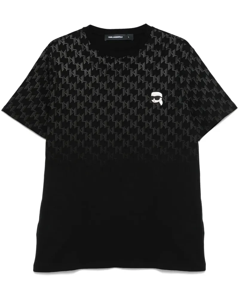 Karl Lagerfeld T-Shirt mit KL-Monogramm - Schwarz Schwarz