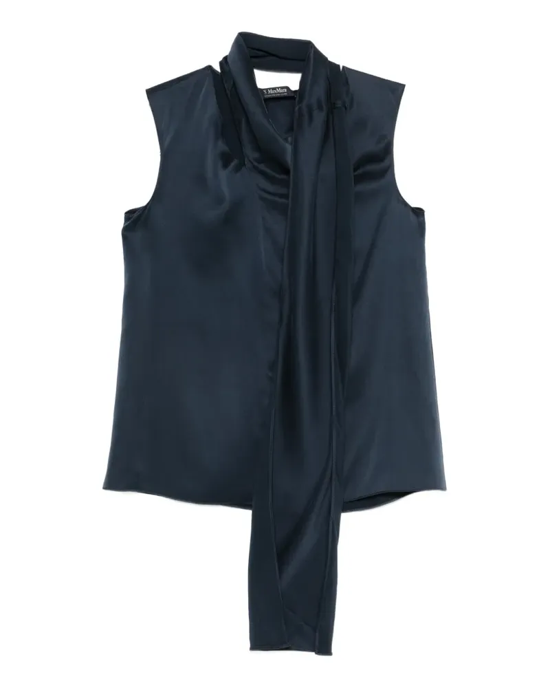 Max Mara Smmdry draped sleeveless top - Blau Blau