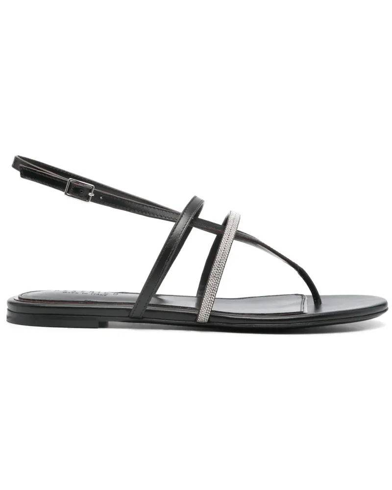 Peserico Sandalen aus Leder - Schwarz Schwarz