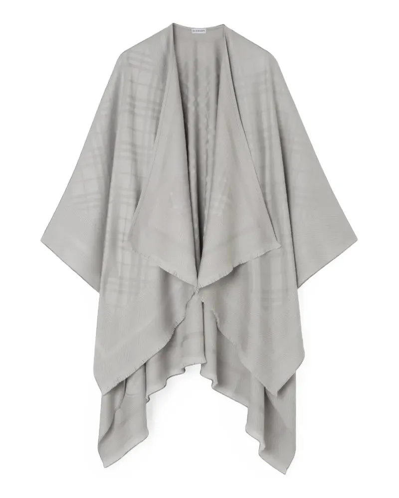 Burberry Check wool cashmere cape - Grau Grau