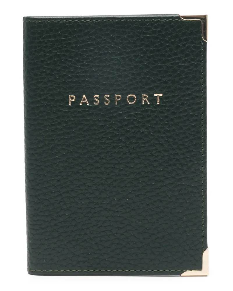 Aspinal of London pebble passport cover - Grün Grün