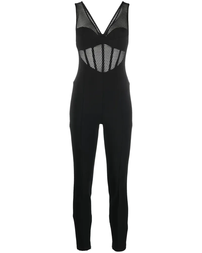 Elisabetta Franchi Jumpsuit mit Tüll - Schwarz Schwarz