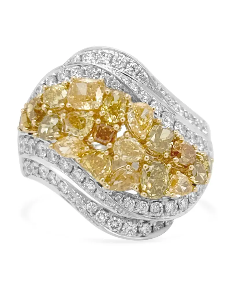 HYT Jewelry 18kt Gelb- und Weißgoldring mit Diamant - Silber Silber