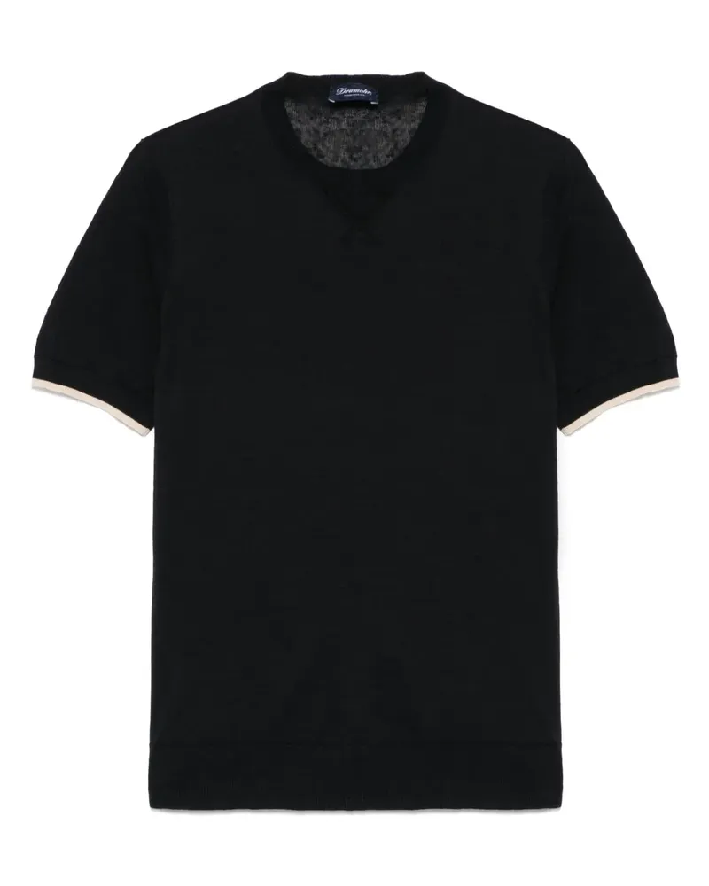Drumohr  Fein gestricktes T-Shirt - Blau Blau