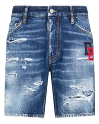 Dsquared2 Jeans-Shorts im Distressed-Look mit Logo Blau