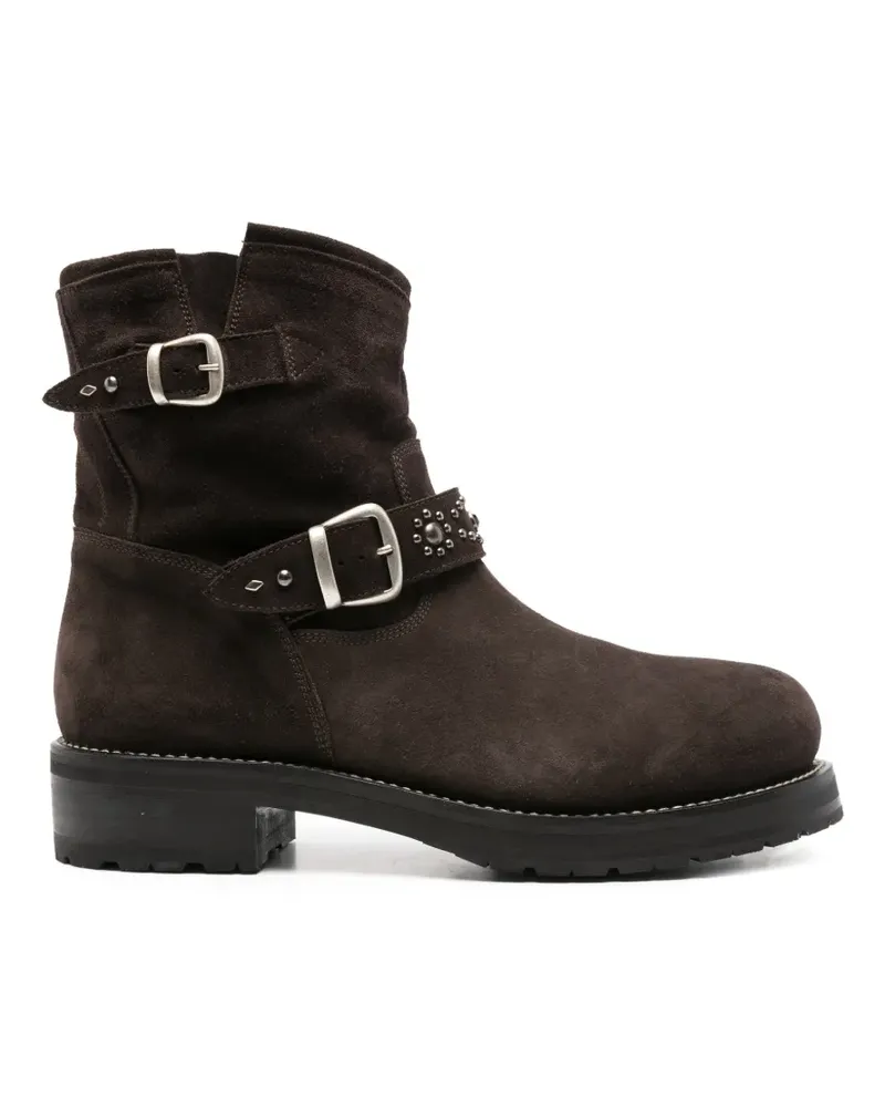 Second/Layer Schnallenstiefel mit Nieten - Braun Braun