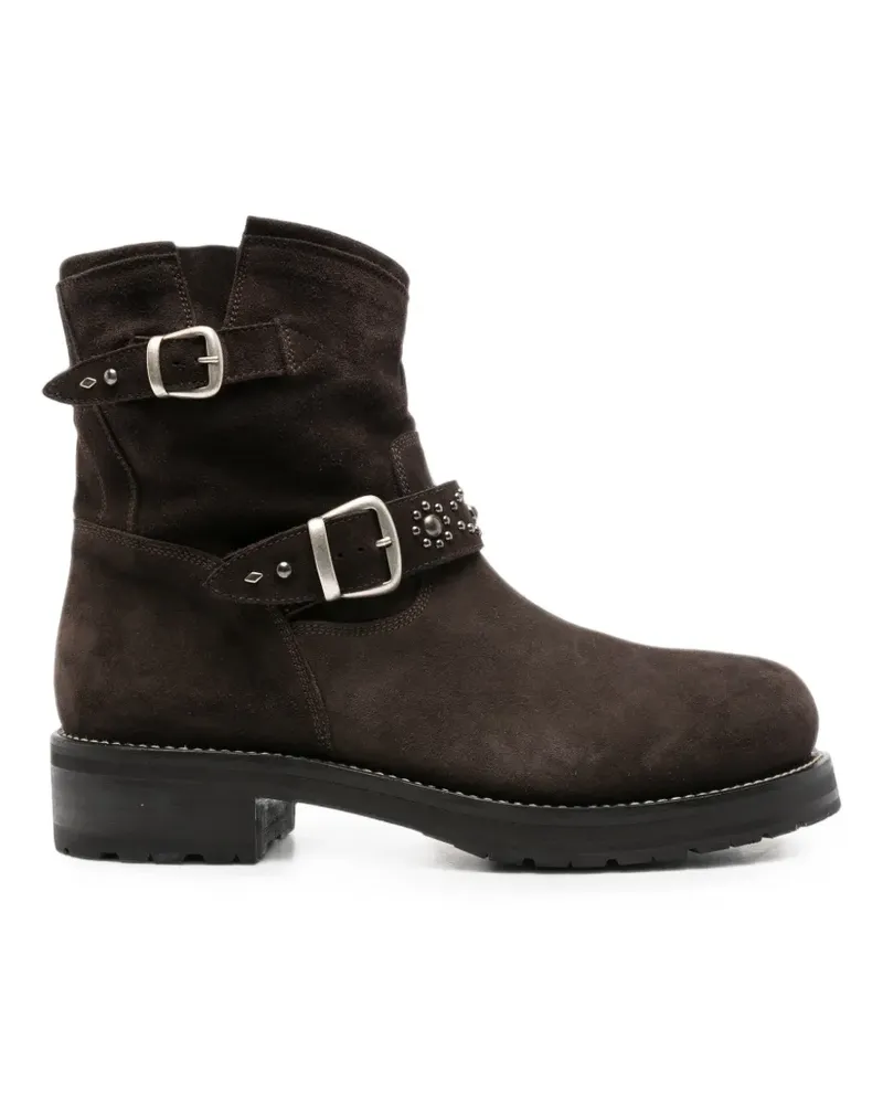 Second/Layer buckled studded boots - Braun Braun