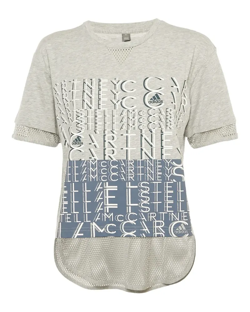 adidas logo mesh T-shirt - Grau Grau