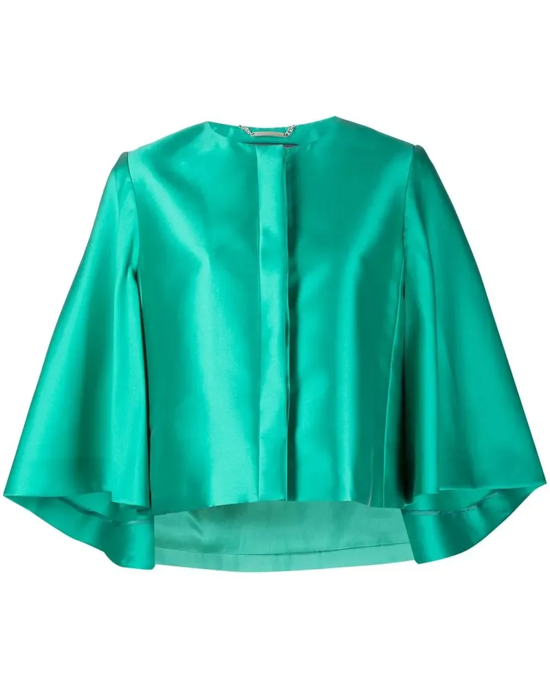 Alberta Ferretti Cape mit Satinborten - Grün Grün