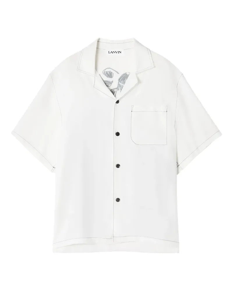 Lanvin Grafisches Hemd mit Brusttasche - Weiß Weiß