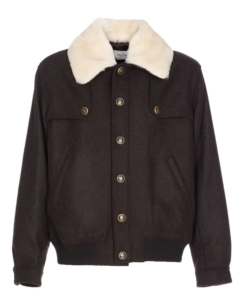 Drôle de Monsieur Jacke mit Shearling-Kragen - Braun Braun