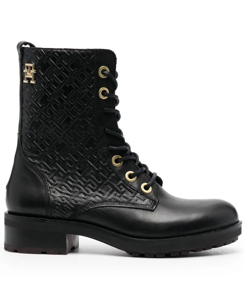 Tommy Hilfiger Bikerstiefel mit Monogramm - Schwarz Schwarz