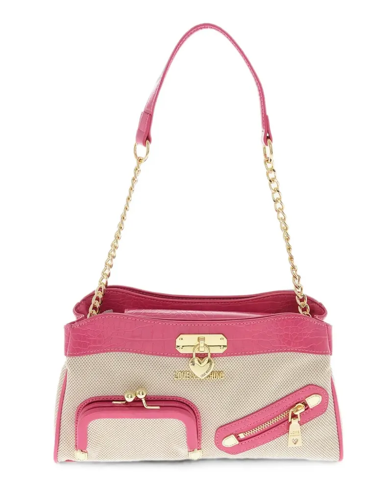 Moschino crocodile-effect shoulder bag - Nude Nude