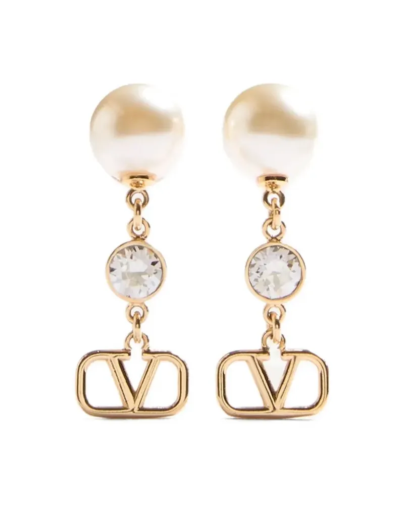 Valentino Garavani VLOGO Signature Ohrringe mit Kristallen - Gold Gold