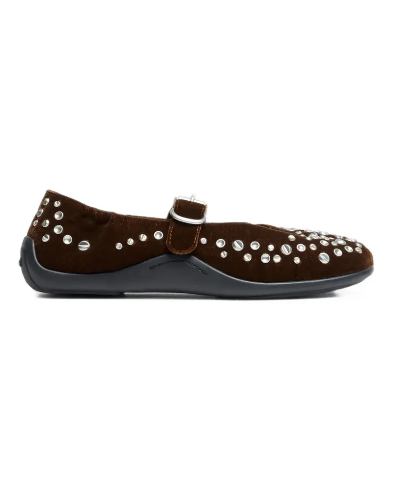 ash Mimosa Ballerinas mit Nieten - Braun Braun
