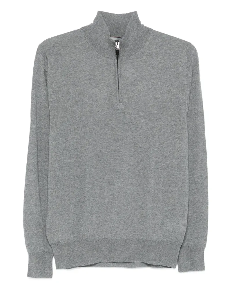 Canali Pullover mit Reißverschluss - Grau Grau