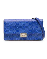 Moreau Paris Gigi Schultertasche mit Monogrammmuster Blau