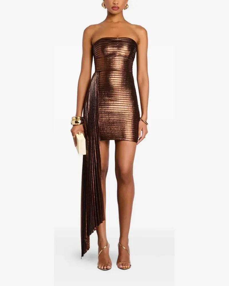 Retrofête Marcy Kleid mit Falten - Braun Braun
