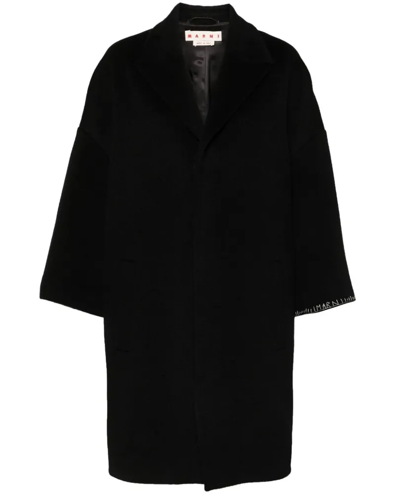 Marni Midimantel aus Filz - Schwarz Schwarz