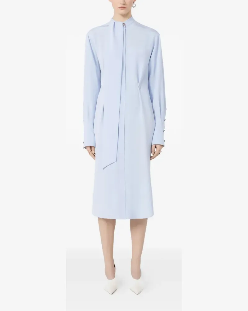 SPORTMAX ESOPO scarf-detail midi shirt dress - Blau Blau
