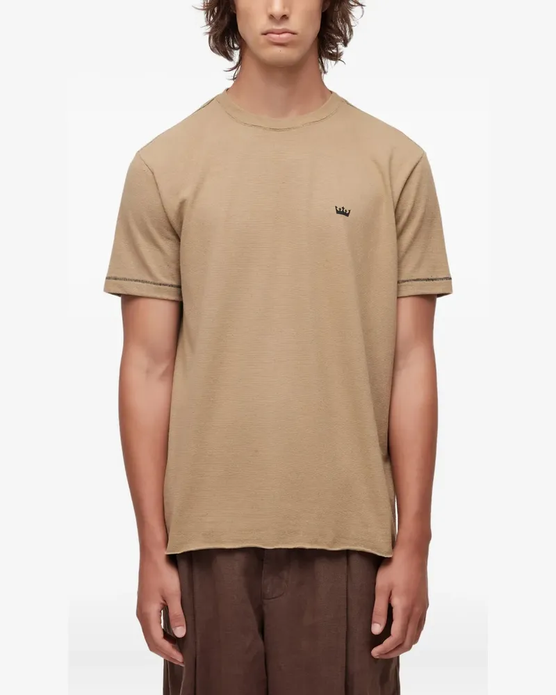 Osklen T-Shirt mit Kontrastnaht - Braun Braun
