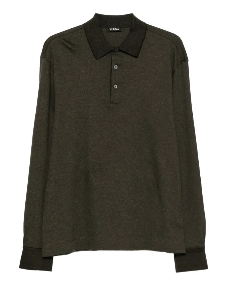 Ermenegildo Zegna Langärmeliges Poloshirt - Grün Grün