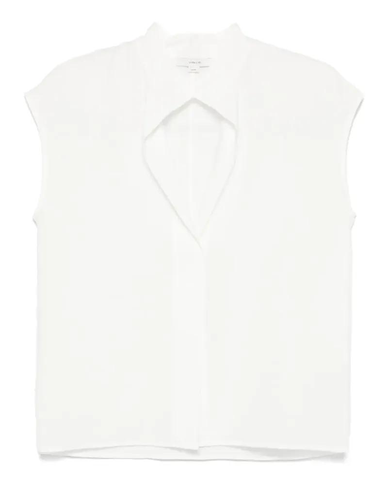 Vince Voile Bluse mit angeschnittenen Ärmeln - Weiß Weiß