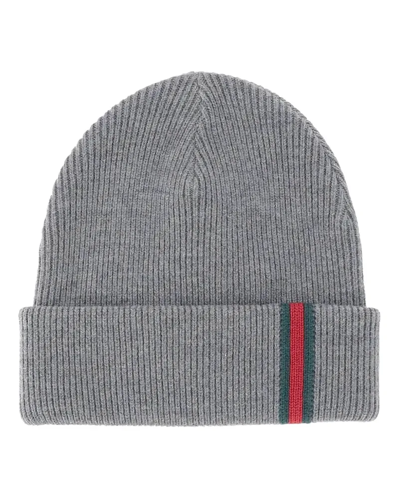 Gucci Gerippte Beanie - Grau Grau