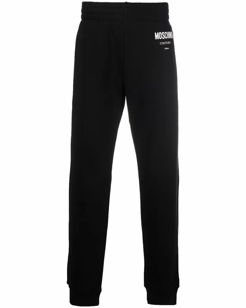 Moschino Schmale Jogginghose mit Logo - Schwarz Schwarz