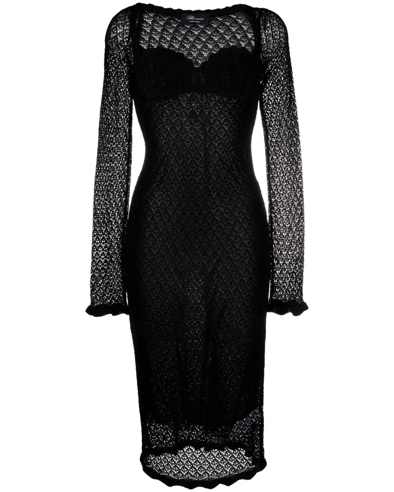 Blumarine Oberteil mit Applikationen - Schwarz Schwarz