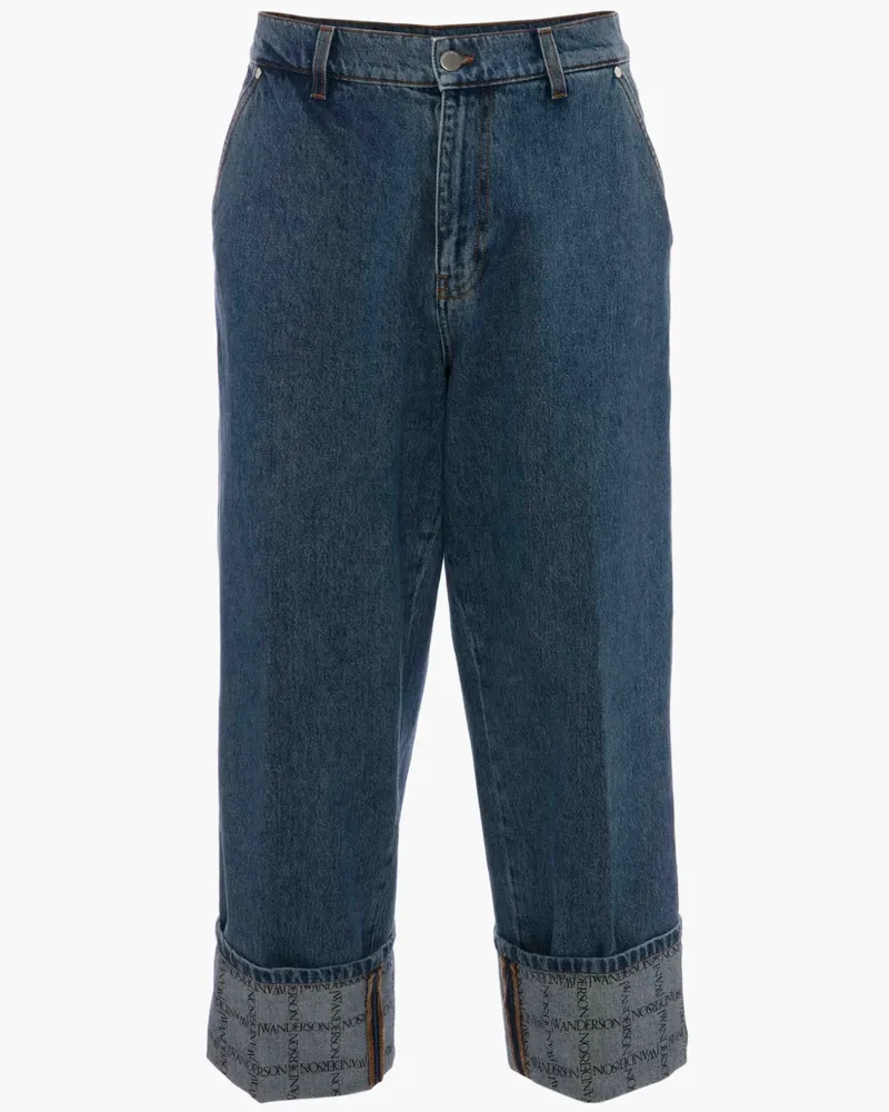 J.W.Anderson Glatte Whide Jeans - Blau Blau