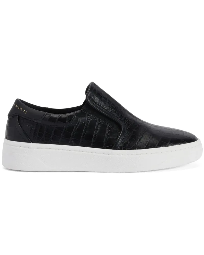 Giuseppe Zanotti Gail Sneakers mit Kroko-Effekt - Schwarz Schwarz