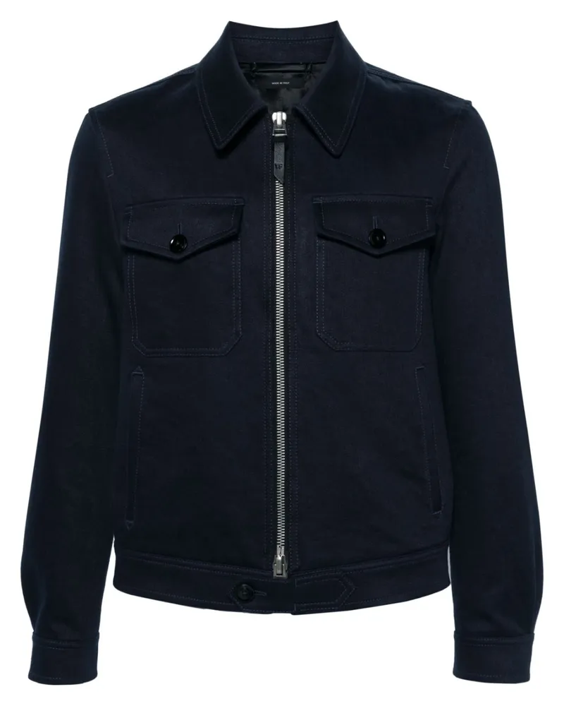 Tom Ford Hemdjacke mit klassischem Kragen - Blau Blau