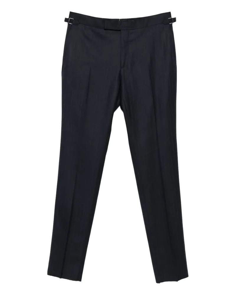 Tom Ford Nadelstreifen-Hose mit Schnallenverschluss - Blau Blau