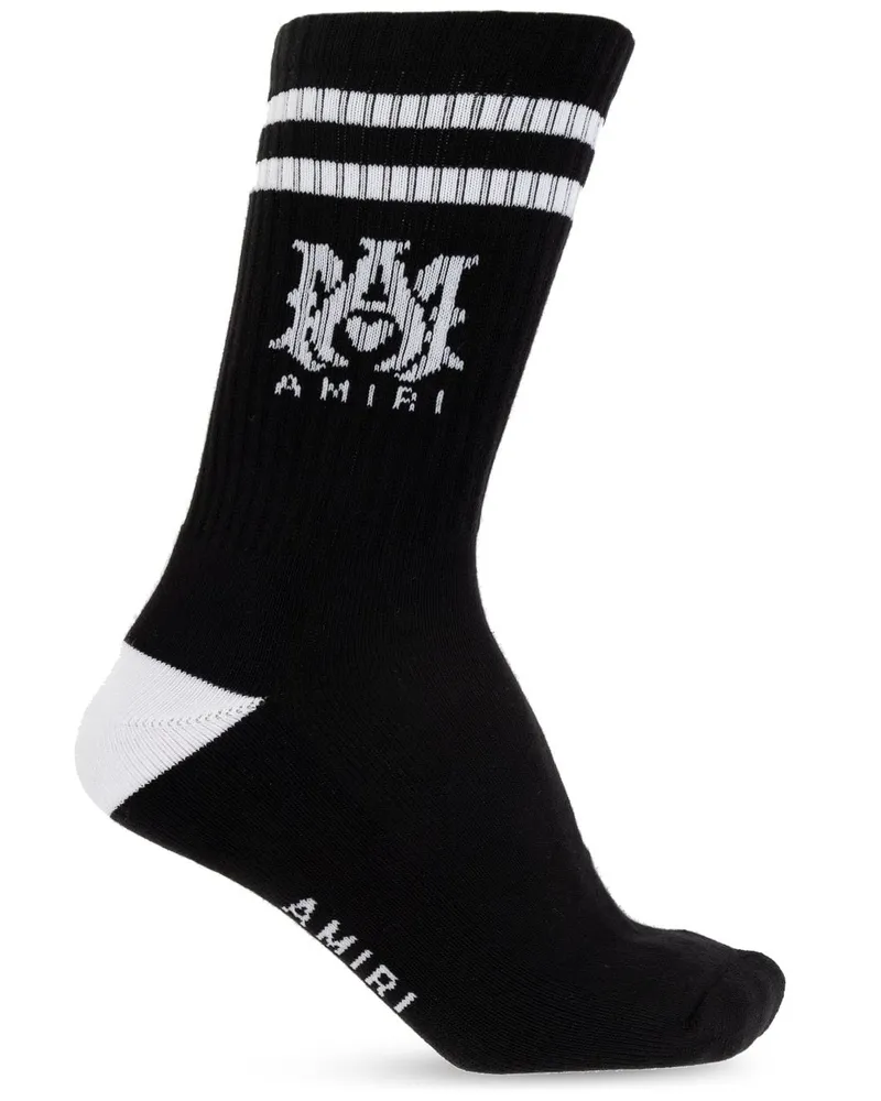 Amiri Gestreifte Jacquard-Socken - Schwarz Schwarz