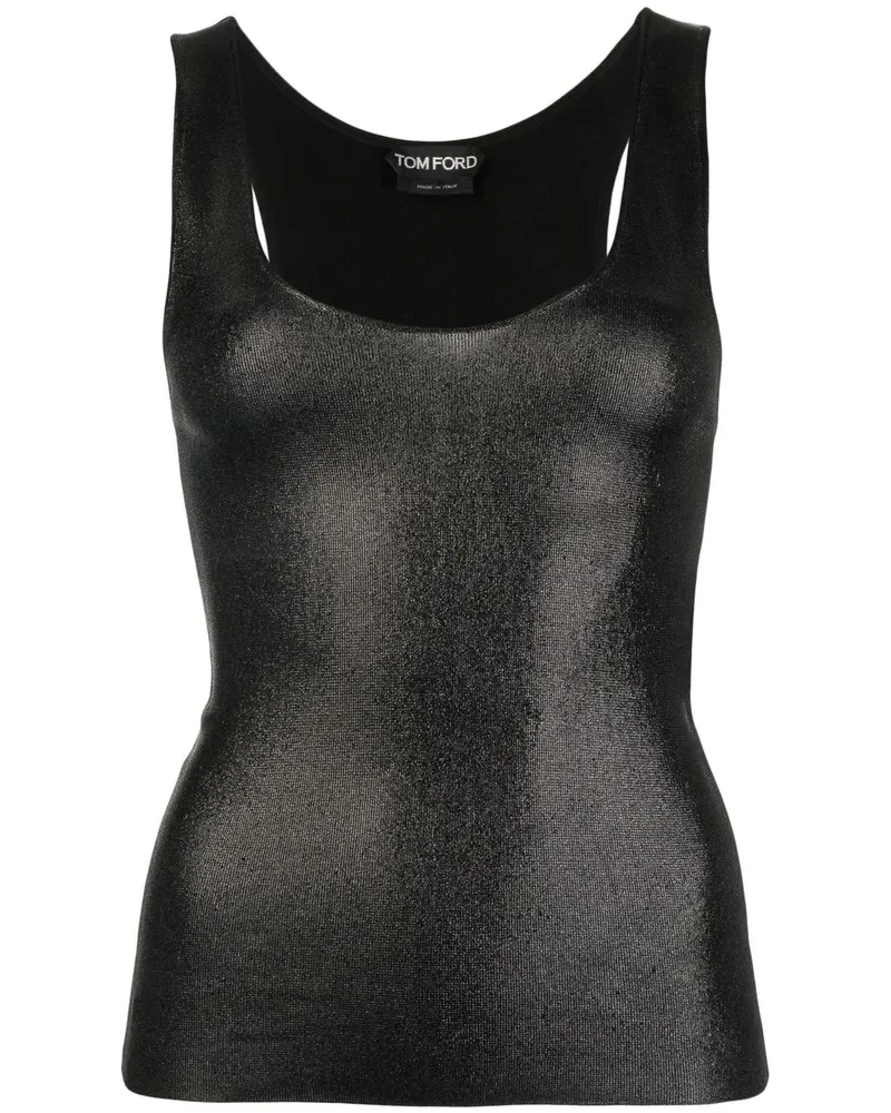 Tom Ford Top im Metallic-Look - Schwarz Schwarz