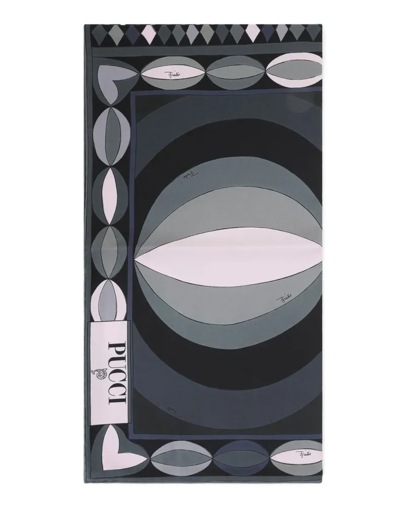 Emilio Pucci geometric-pattern silk scarf - Schwarz Schwarz