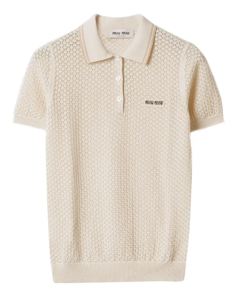 Miu Miu Klassisches Poloshirt - Nude Nude