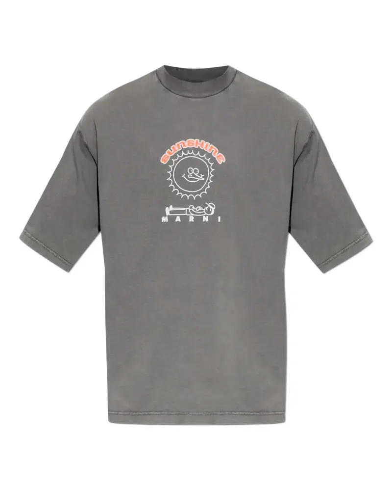 Marni T-Shirt mit grafischem Print - Grau Grau