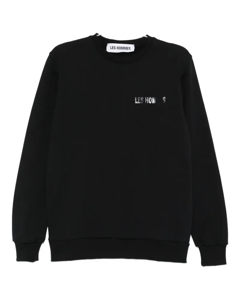 Les Hommes logo-print crew-neck sweatshirt - Schwarz Schwarz