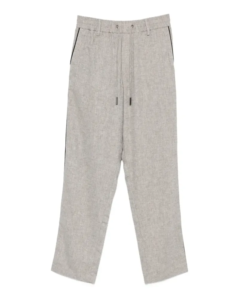 Iceberg drawstring side-stripe linen trousers - Grau Grau