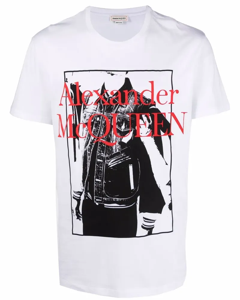 Alexander McQueen T-Shirt mit Logo-Print - Weiß Weiß